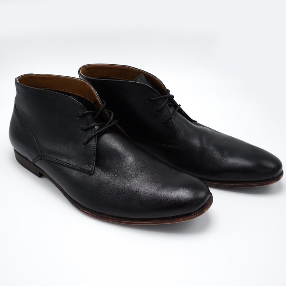 Black leather boots